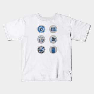 Cybersecurity Technical Controls Icons Kids T-Shirt